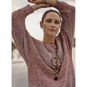 J. Jill Pure Jill Sweater Womens Size Small Knit Dolman‎ Sleeve Dry Rose Multi